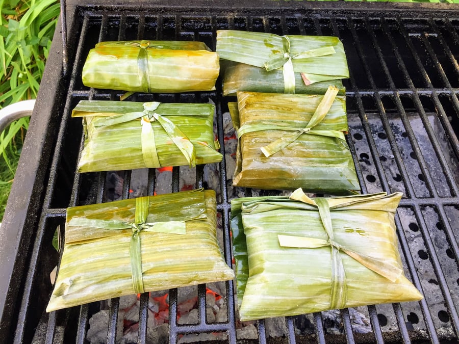 Achiote Grilled Fish in Banana Leaves